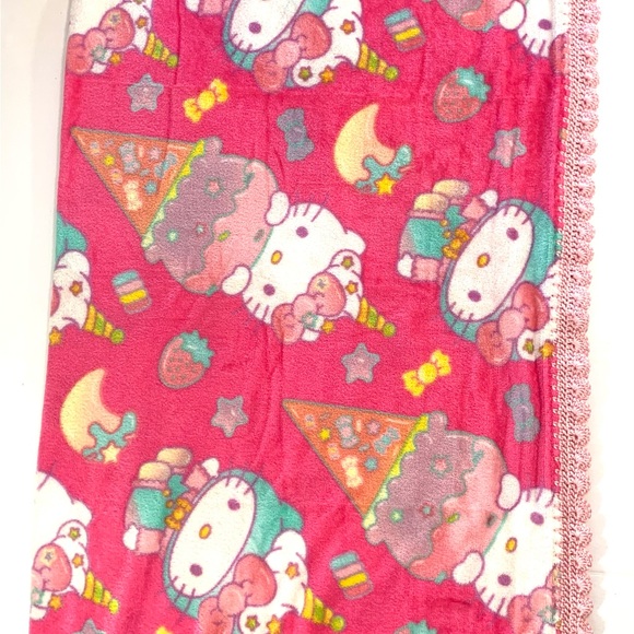Hello Kitty and Melody Ice Cream Crochet Baby Youth Blanket Plush Set - 3 Piece - Picture 7 of 10